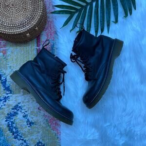 Dr. Martens 1460 Multi Stitch J Combat Boot Womens 5 Black Leather